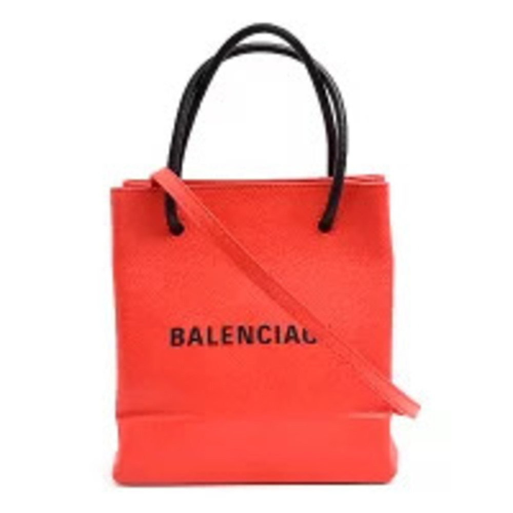 Balenciaga Logo Shopping Tote XXS Handbag Red - Picture 1 of 10